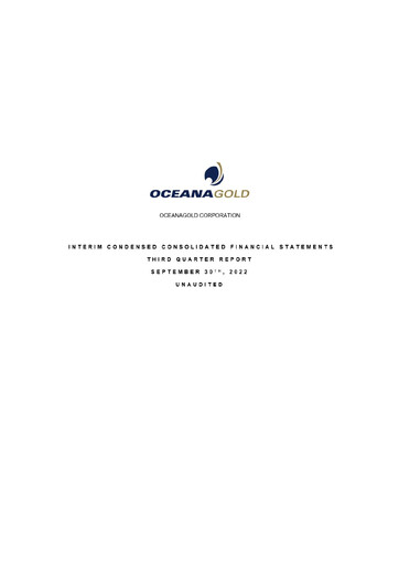 Thumbnail OceanaGold Financial Statement 2022-q3
