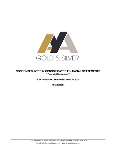 Vorschaubild Aya Gold & Silver Finanzmitteilung 2020-q2