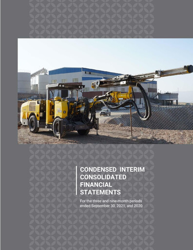 Thumbnail Aya Gold & Silver Financial Statement 2021-q3