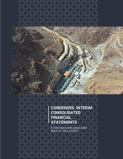 Vorschaubild Aya Gold & Silver Finanzmitteilung 2022-q1