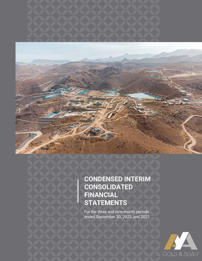 Vorschaubild Aya Gold & Silver Finanzmitteilung 2023-q3