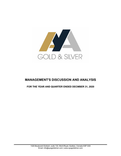 Vorschaubild Aya Gold & Silver Quartalsbericht 2020-q4