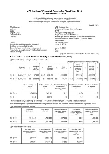 Thumbnail JFE Holdings Financial Statement fy2019