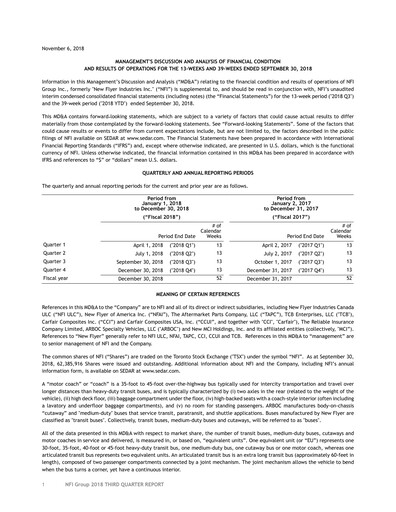 Thumbnail NFI Group Quarterly Report 2018-q3