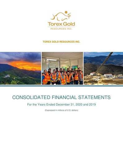 Thumbnail Torex Gold Resources Financial Statement 2020