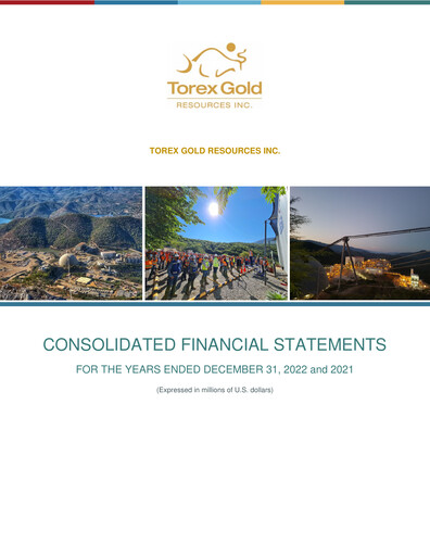 Thumbnail Torex Gold Resources Financial Statement 2022