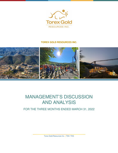 Vorschaubild Torex Gold Resources Quartalsbericht 2022-q1