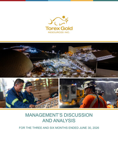 Vorschaubild Torex Gold Resources Quartalsbericht 2026-q2