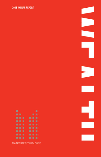 Thumbnail Mainstreet Equity Annual Report 2008