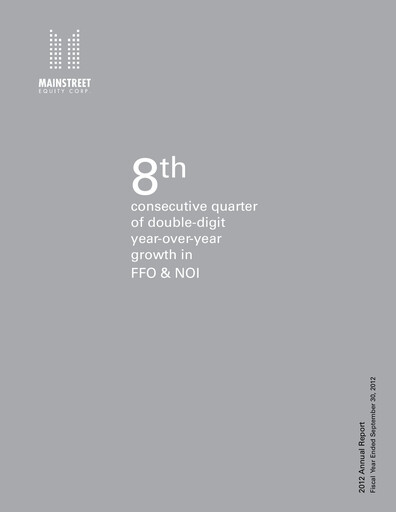 Thumbnail Mainstreet Equity Annual Report 2012