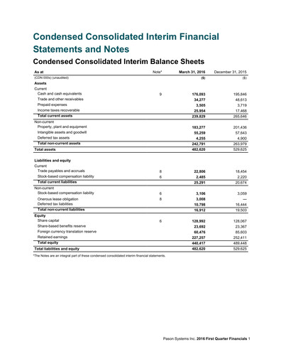 Thumbnail Pason Systems Quarterly Report 2016-q1