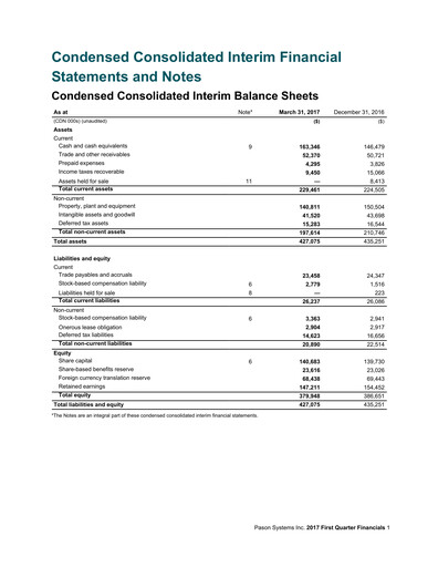 Thumbnail Pason Systems Quarterly Report 2017-q1