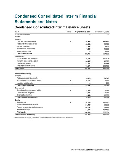 Thumbnail Pason Systems Quarterly Report 2017-q3