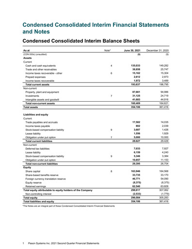 Thumbnail Pason Systems Quarterly Report 2021-q2