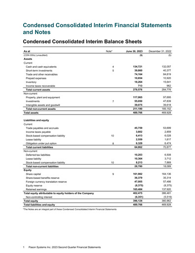 Thumbnail Pason Systems Quarterly Report 2023-q2