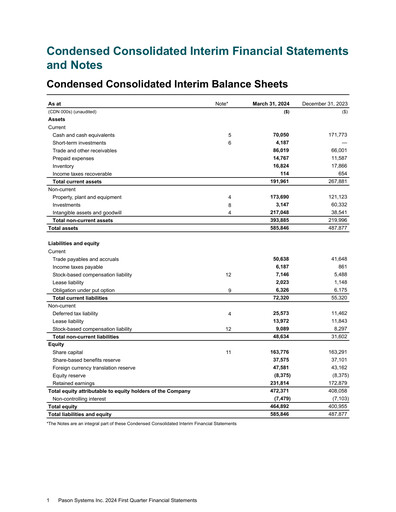 Thumbnail Pason Systems Quarterly Report 2024-q1