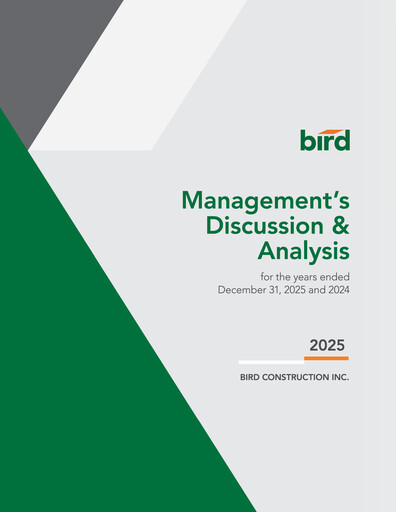 Thumbnail Bird Construction Financial Report 2025