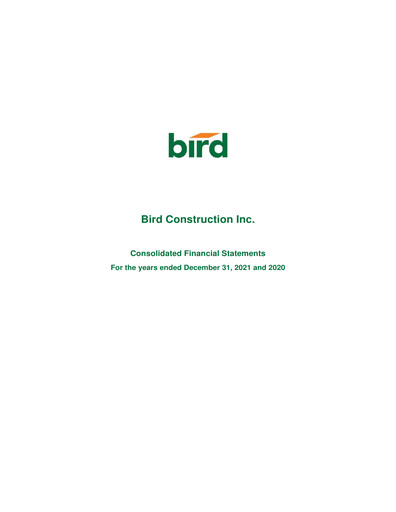 Vorschaubild Bird Construction Finanzmitteilung 2021-q4