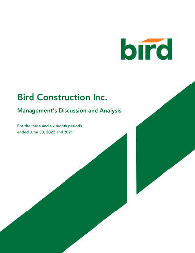 Vorschaubild Bird Construction Quartalsbericht 2022-q2