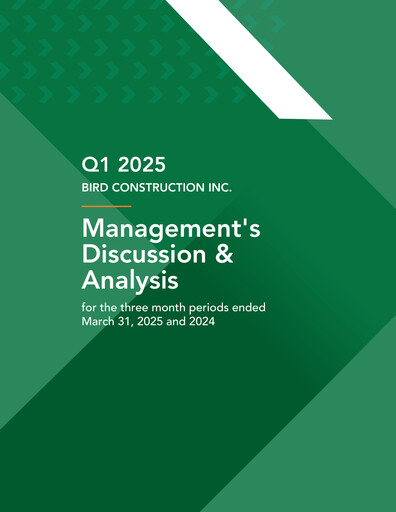 Vorschaubild Bird Construction Quartalsbericht 2025-q1