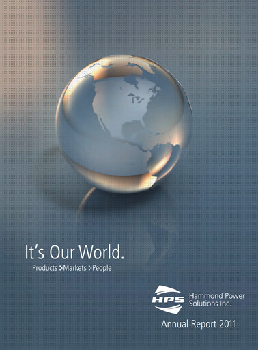 Thumbnail Hammond Power Solutions Annual Report 2011