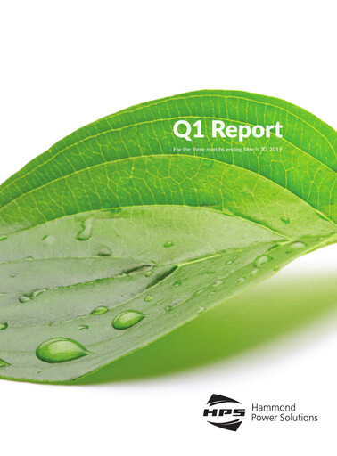 Thumbnail Hammond Power Solutions Quarterly Report 2019-q1