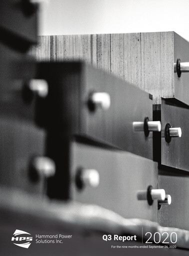 Thumbnail Hammond Power Solutions Quarterly Report 2020-q3