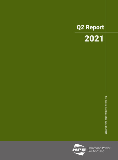 Thumbnail Hammond Power Solutions Quarterly Report 2021-q2