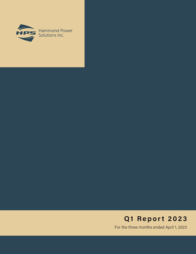 Thumbnail Hammond Power Solutions Quarterly Report 2023-q1