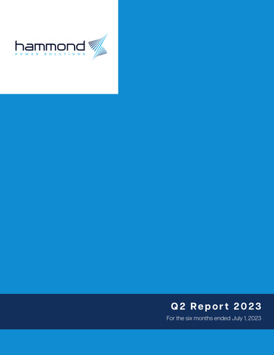 Thumbnail Hammond Power Solutions Quarterly Report 2023-q2