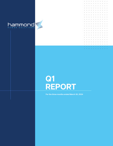 Thumbnail Hammond Power Solutions Quarterly Report 2024-q1