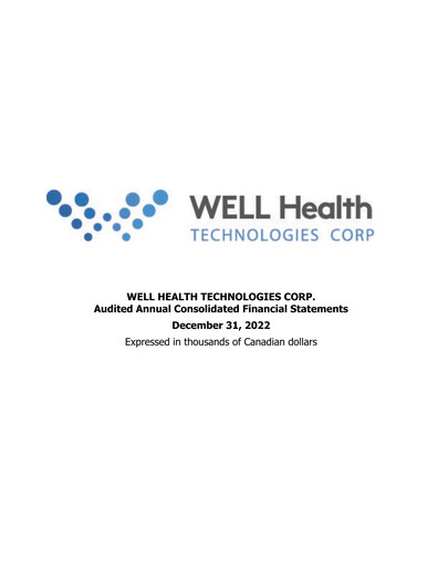 Thumbnail WELL Health Technologies Financial Statement 2022