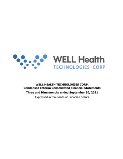 Thumbnail WELL Health Technologies Quarterly Report 2021-q3