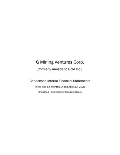 Vorschaubild G Mining Ventures Halbjahresbericht 2021