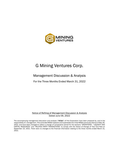 Vorschaubild G Mining Ventures Quartalsbericht 2022-q1