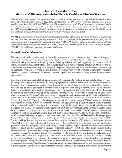 Thumbnail Mattr Corp. Quarterly Report 2023-q2