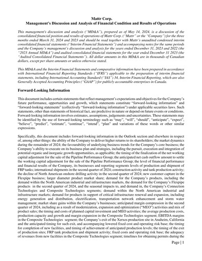 Thumbnail Mattr Corp. Quarterly Report 2024-q1