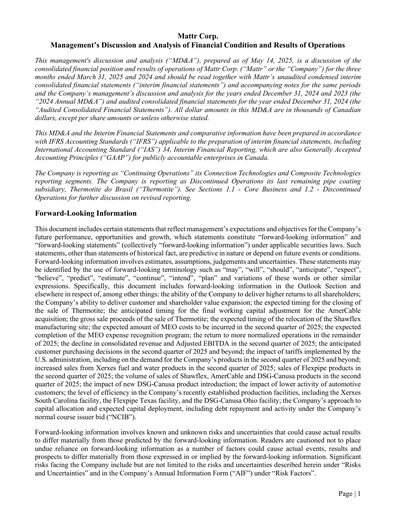 Thumbnail Mattr Corp. Quarterly Report 2025-q1