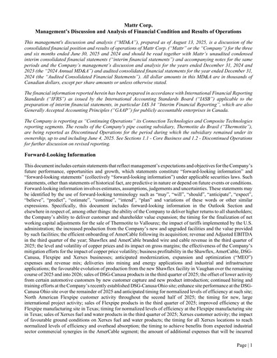 Thumbnail Mattr Corp. Quarterly Report 2025-q2