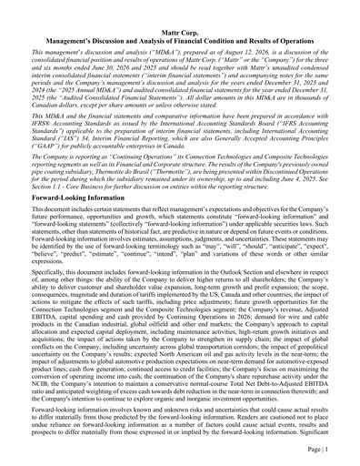 Thumbnail Mattr Corp. Quarterly Report 2026-q2