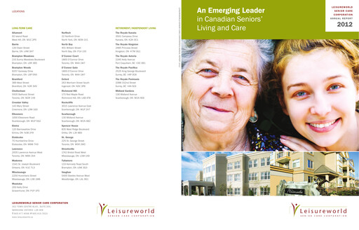 Thumbnail Sienna Senior Living Annual Report 2012