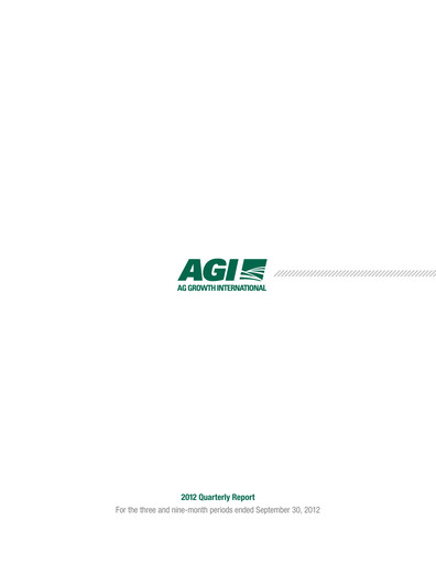 Thumbnail Ag Growth International Quarterly Report 2012-q3