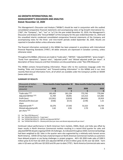 Thumbnail Ag Growth International Quarterly Report 2020-q3