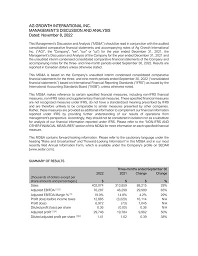 Thumbnail Ag Growth International Quarterly Report 2022-q3