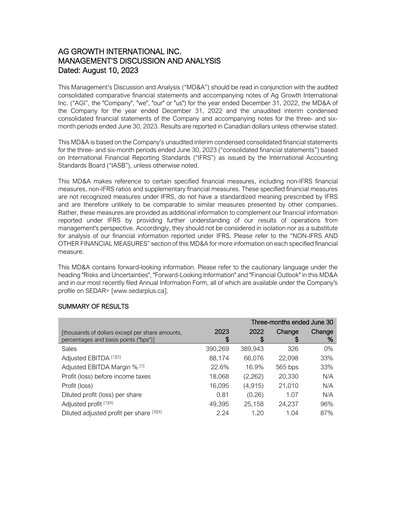 Thumbnail Ag Growth International Quarterly Report 2023-q2