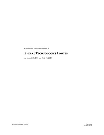 Thumbnail Evertz Technologies Financial Statement fy2021