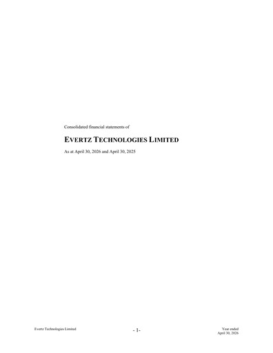 Thumbnail Evertz Technologies Financial Statement fy2026