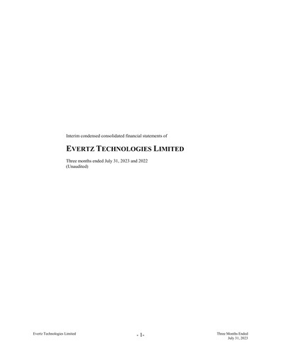 Vorschaubild Evertz Technologies Quartalsbericht 2024-q1