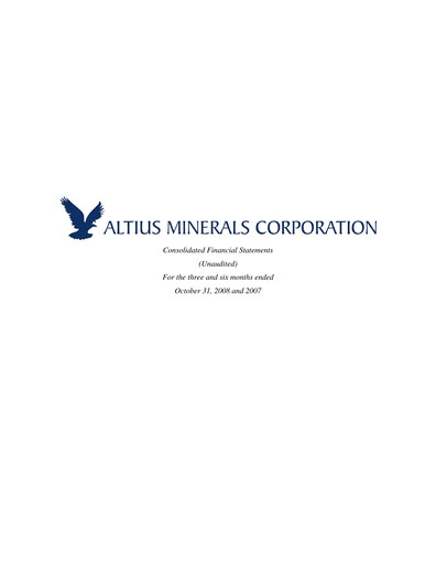 Vorschaubild Altius Minerals Quartalsbericht 2009-q2