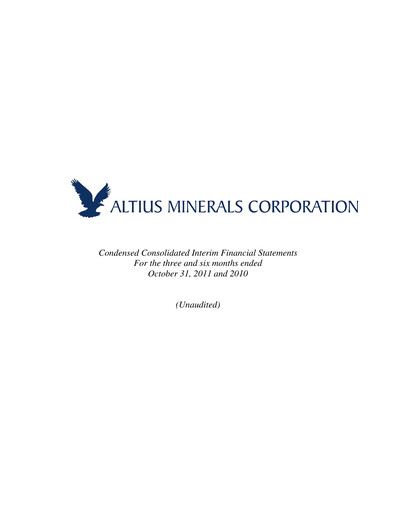 Vorschaubild Altius Minerals Quartalsbericht 2012-q2